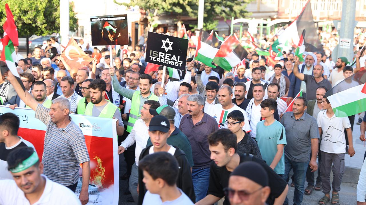 İsrail'in Gazze saldırıları Şanlıurfa'da protesto edildi