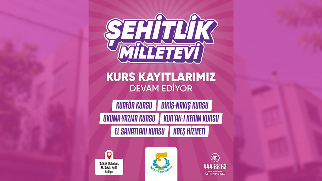 Şehitlik Milletevi'nde kurs kayıtları devam ediyor