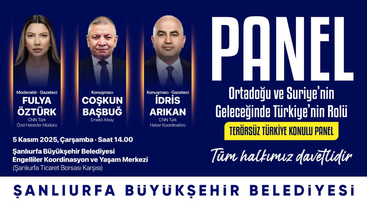 Şanlıurfa’da ‘Terörsüz Türkiye’ paneli düzenleniyor