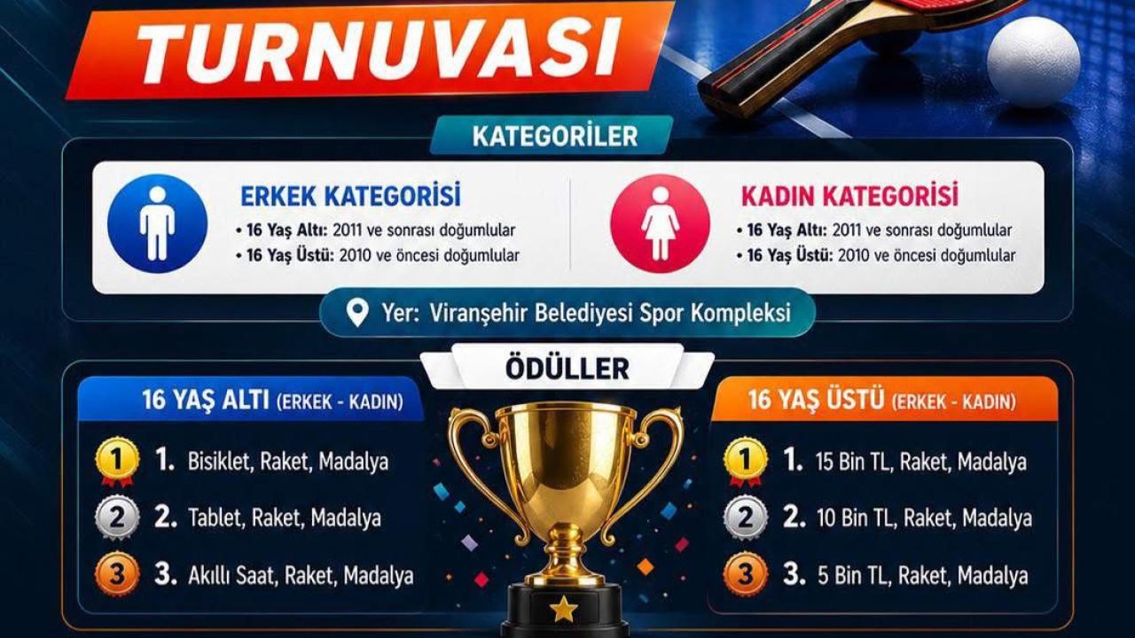 Başkan İnan'dan gençlere çağrı: Raketini Al, Masa Tenisi Turnuvasına Gel